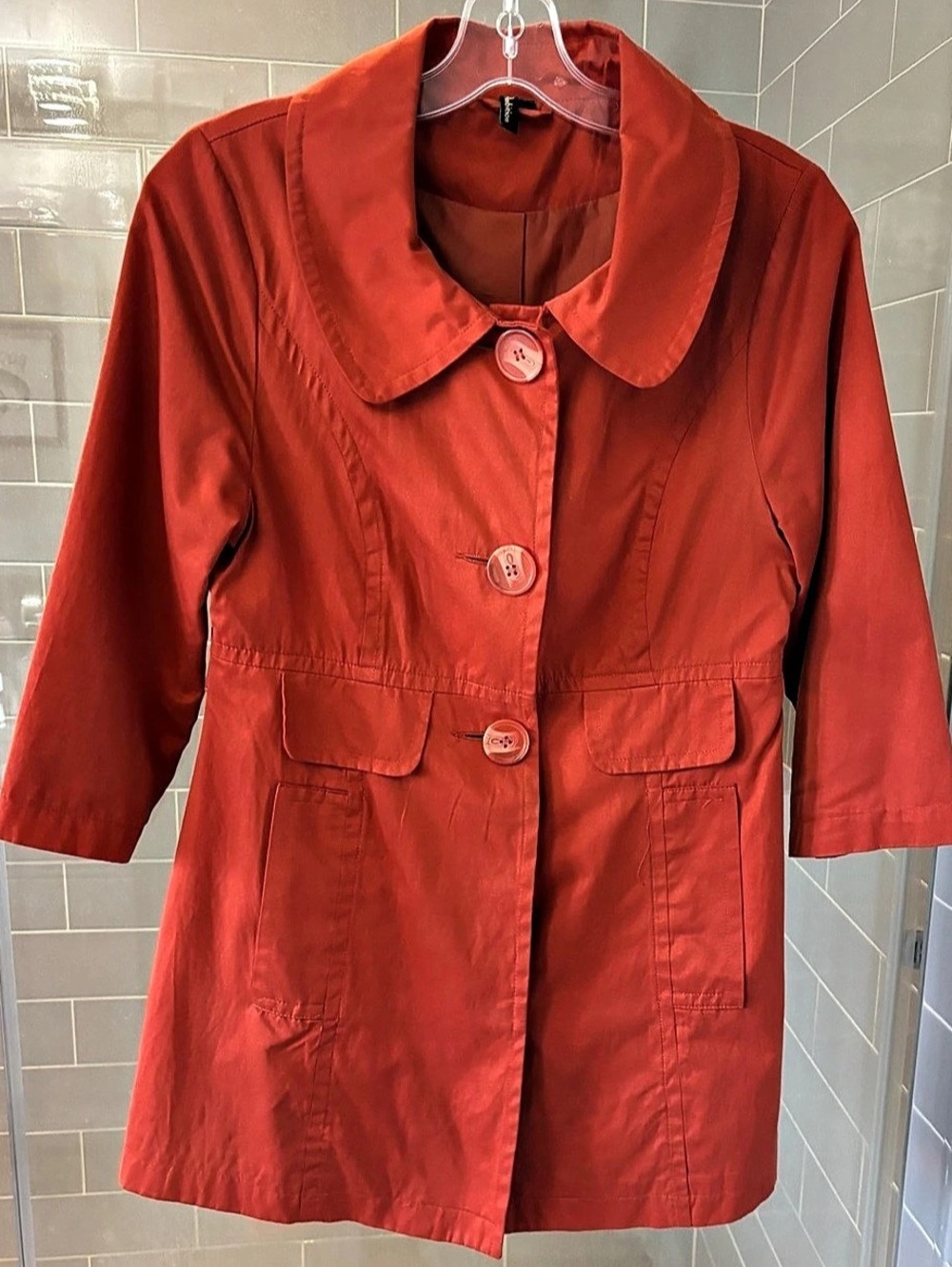 Orange Collared Trench Coat